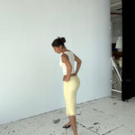 Melia mesh skirt - lys gul (forudbestilling)