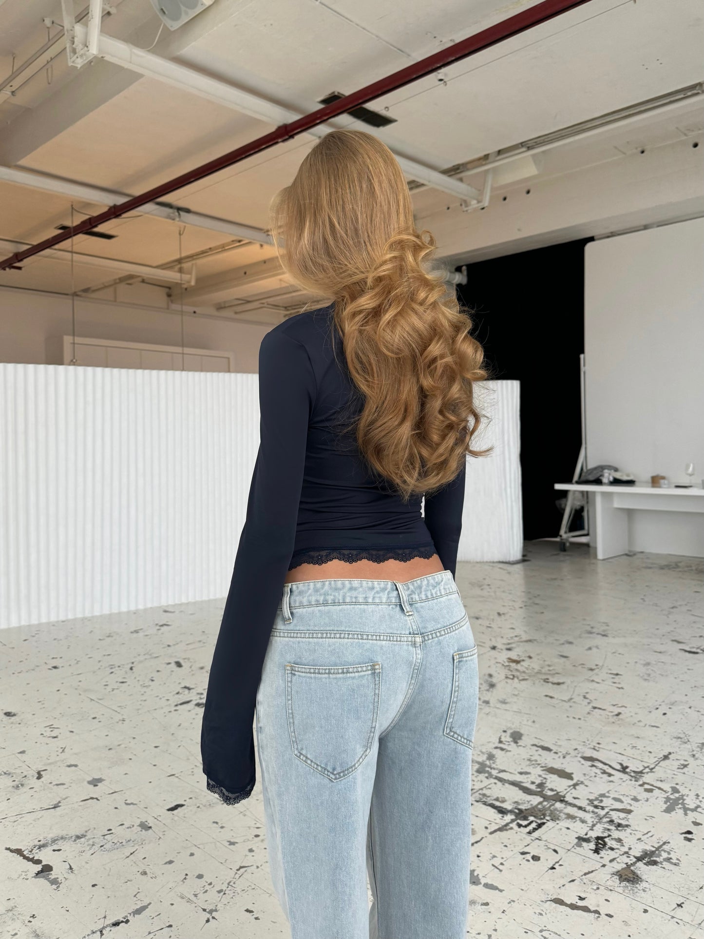 Blair Basic Lace Top - Dunkelblau