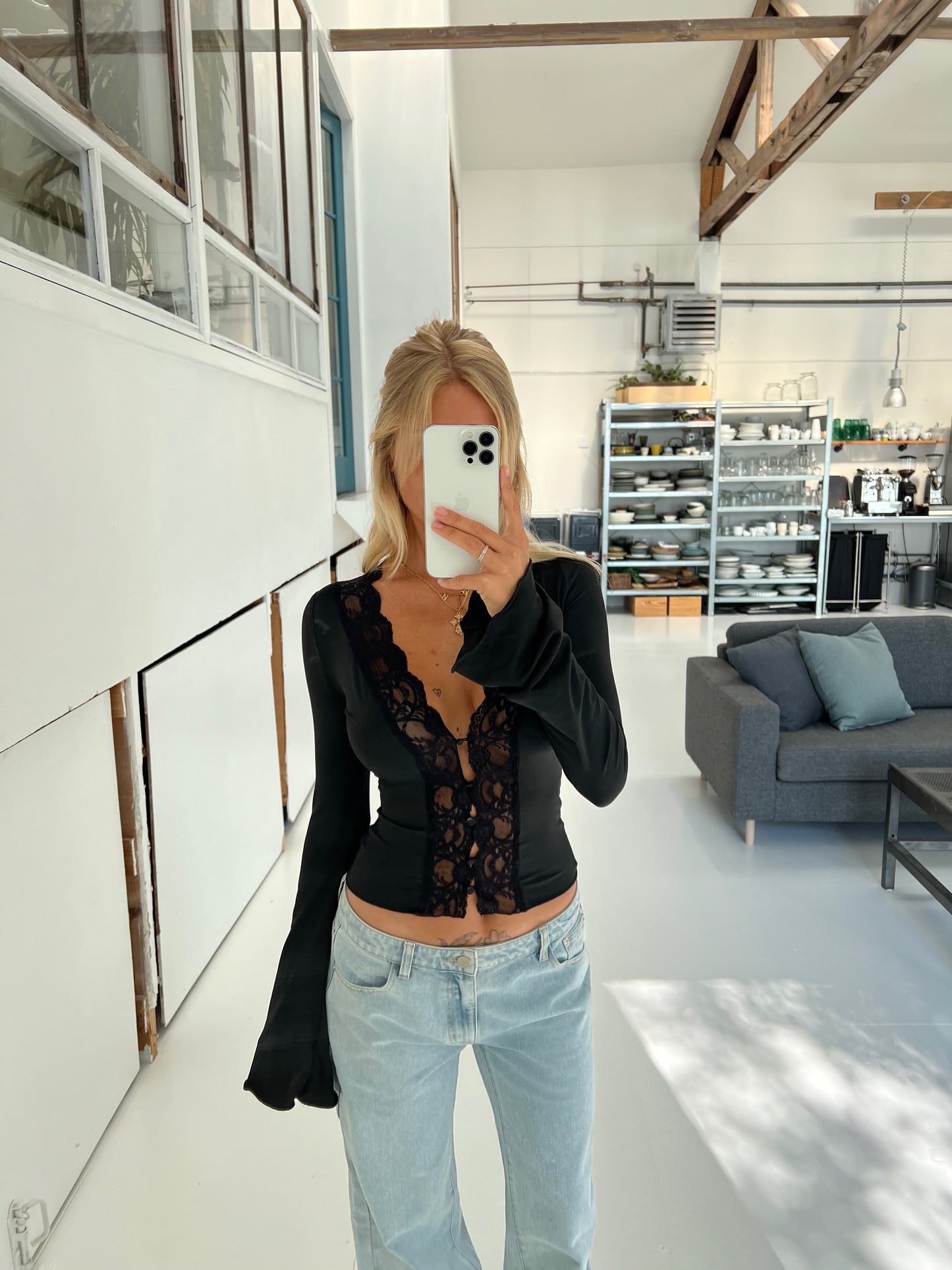 Pretty Luna Basic Top - Schwarz
