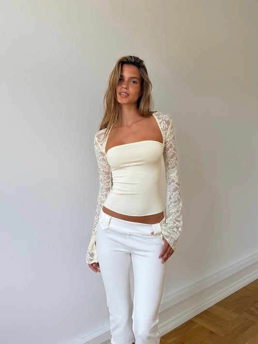 Lua lace top - hellgelb