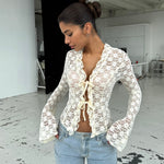 Thalia Trim lace top - cream (forudbestilling)