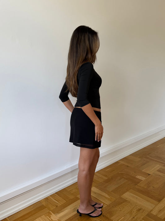 Melia Mesh-Minirock – Schwarz
