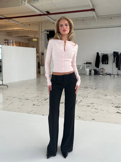 Livia niedrige Taillenhose - Schwarz gestreift