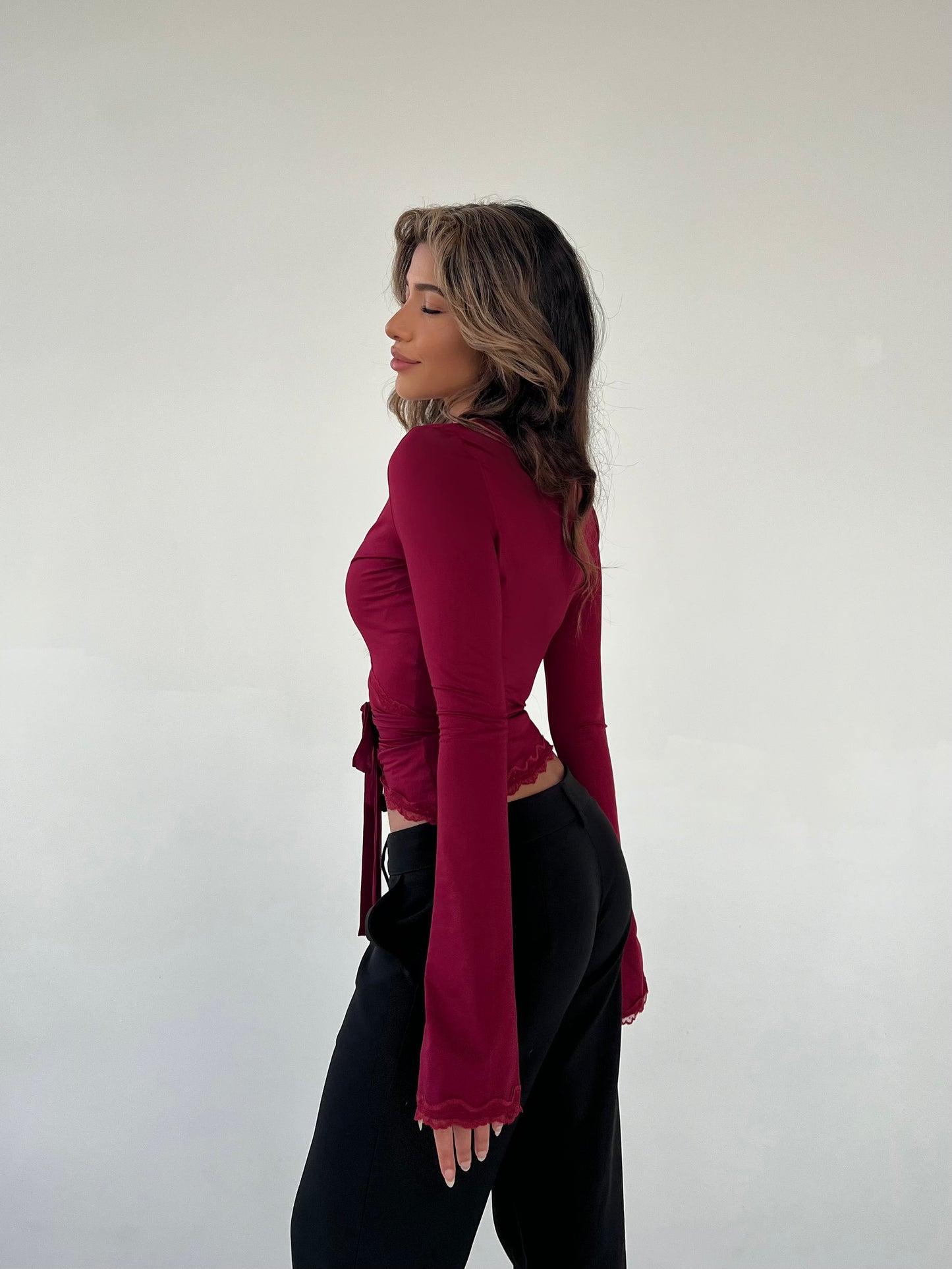 Ballerina Basic Top - Dunkelrot