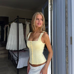 Beba button top - lys gul