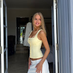 Beba button top - lys gul