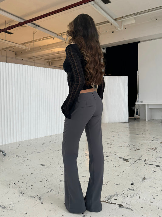 Livia low waist hosen - Dunkelgrau