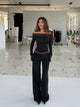 Buckle Low Waist Hose - schwarz