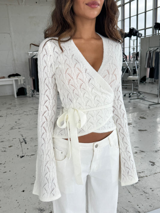 Lacework wool ballerina - hvid