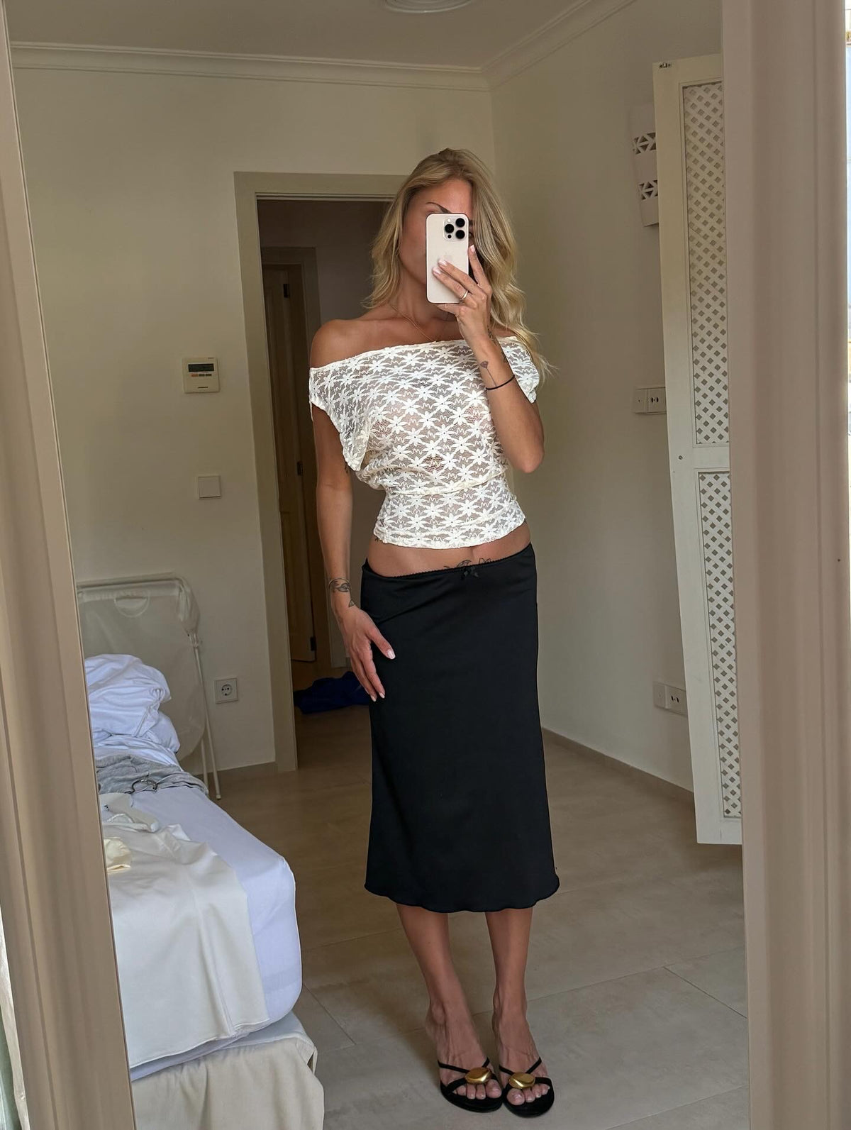Ira lace top - cream