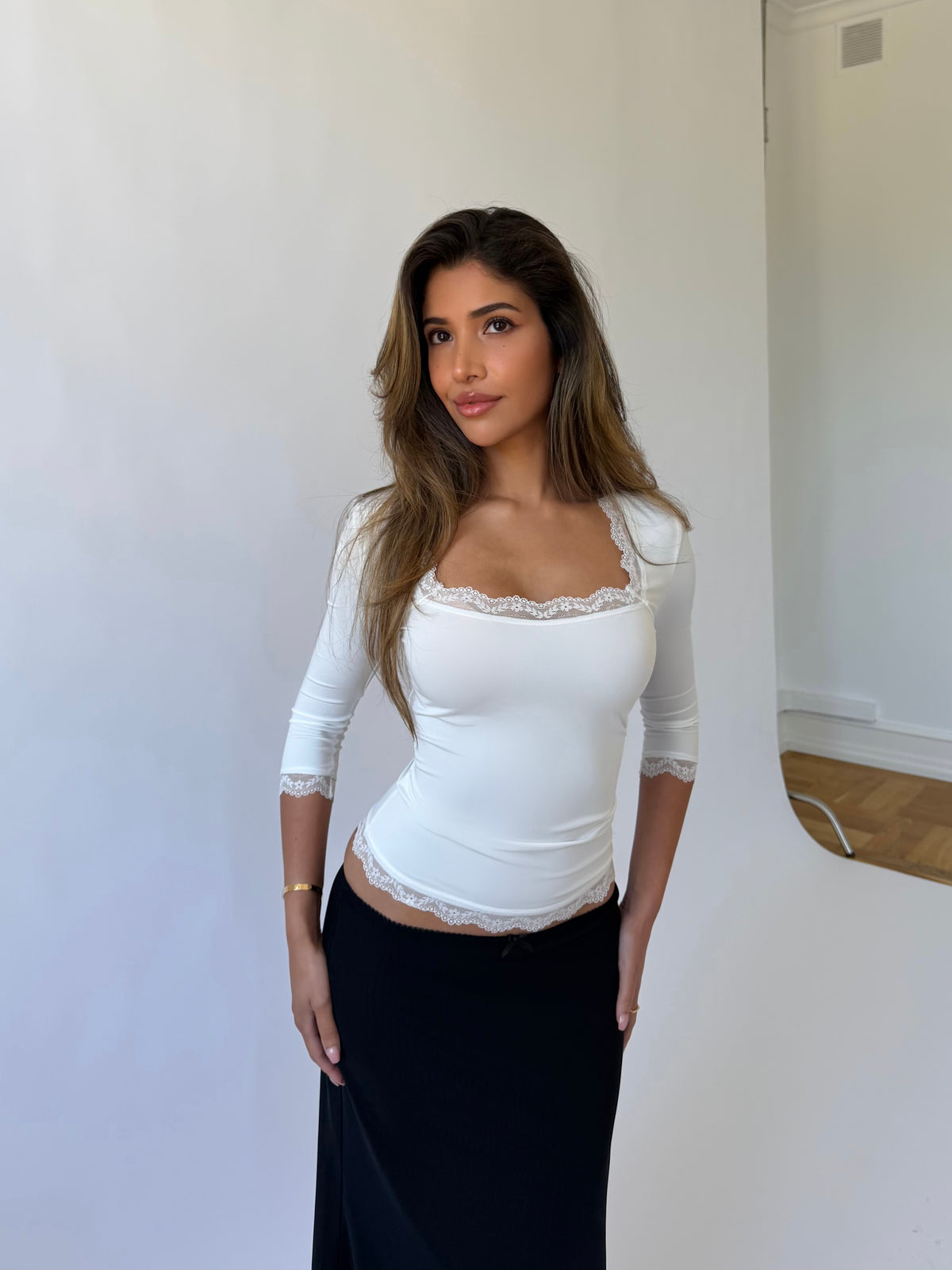 Blair Quarter Sleeve Top – White