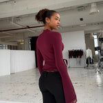 New ballerina basic lace top - bordeaux