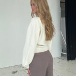 Wool blend wrap cardigan - hvid