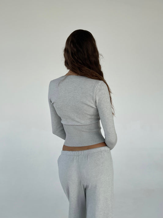 Knit Cardigan - hellgrau