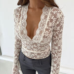 Pretty lace top - cream