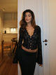 Pretty black rose top - Schwarz