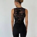 Lace tank top - sort