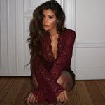 Pretty lace top - bordeaux