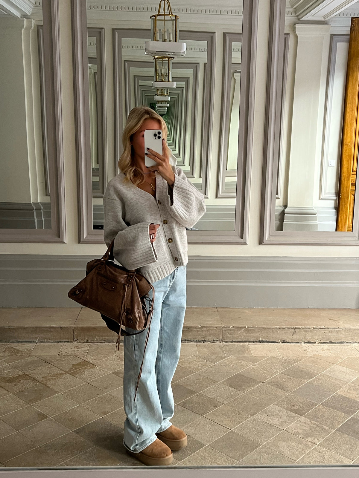 Wool blend Cardigan - light gray 