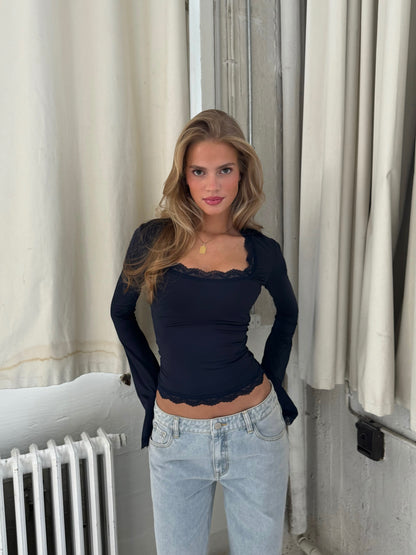 Blair Basic Lace Top - Dunkelblau
