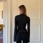 Baia lace long sleeve top - sort