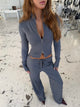 Zipper knit - meliertes Grau