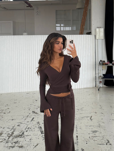 Ballerina knit top - Dunkelbraun 