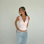 Basic lace top - lyserød