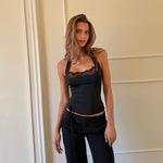 Elia lace top - sort (forudbestilling)