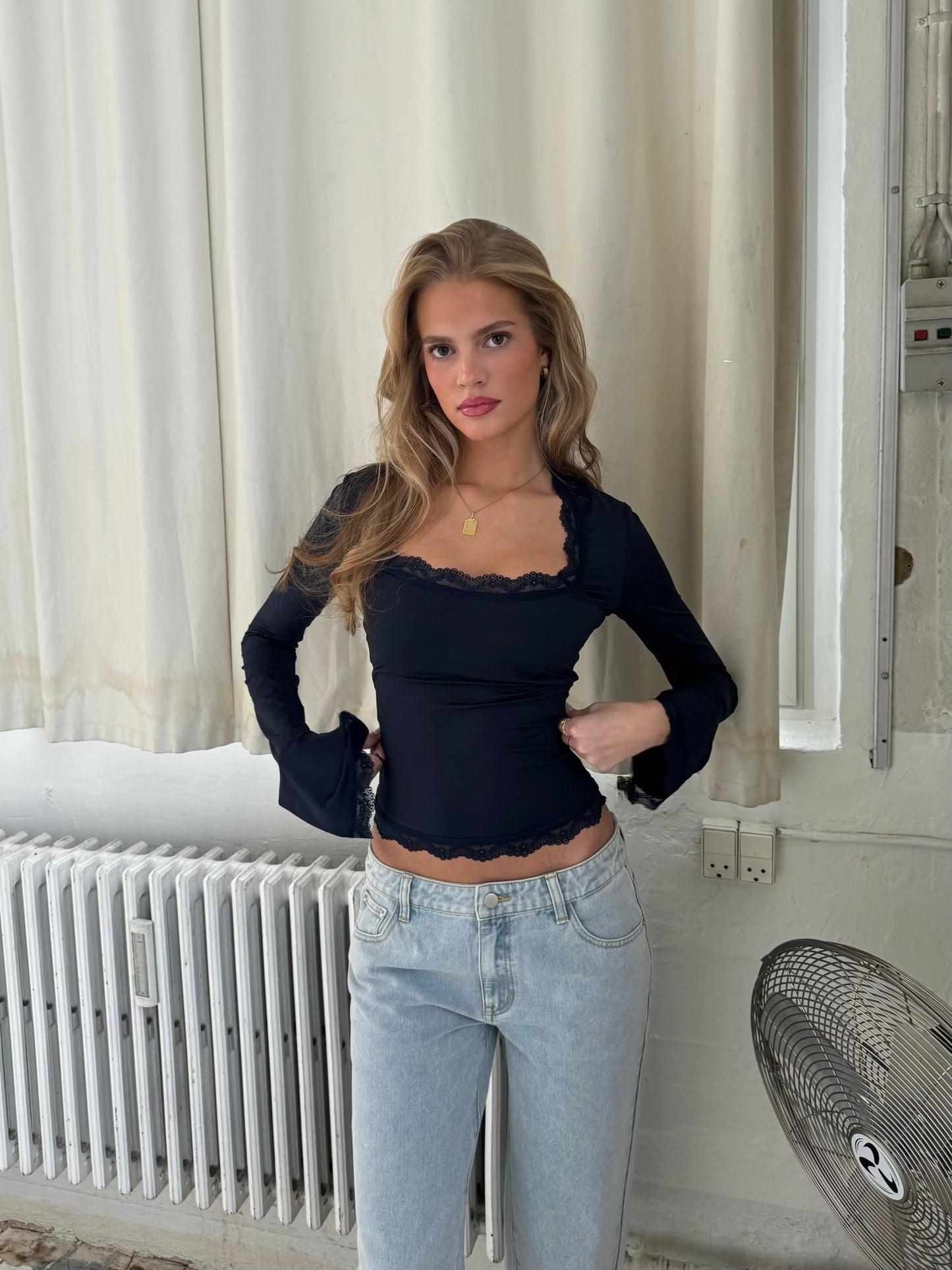 Blair Basic Lace Top - Dunkelblau