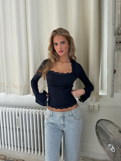 Blair Basic Lace Top - Dunkelblau