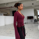 New ballerina basic lace top - bordeaux