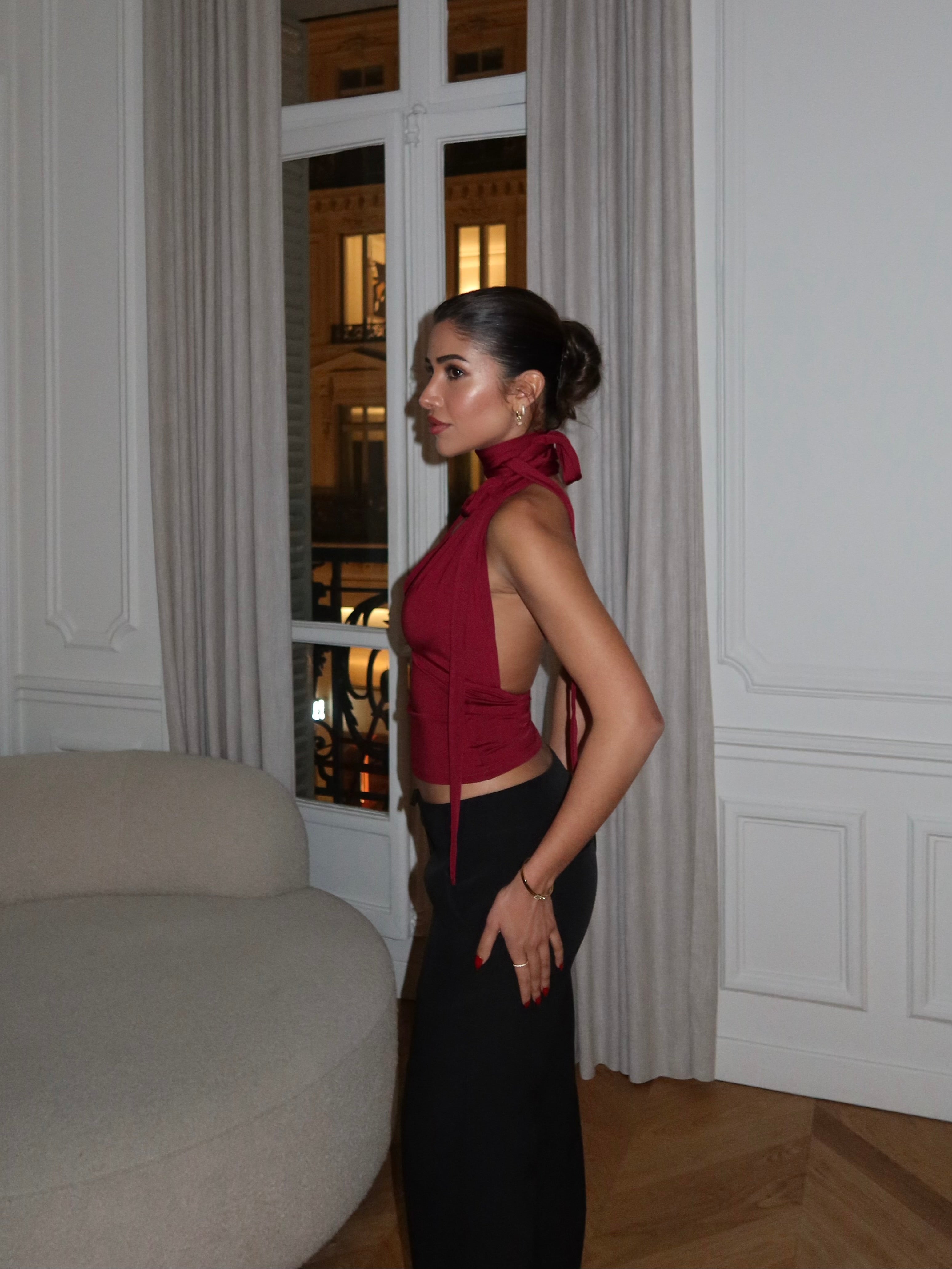 Mila multi top - mørk rød