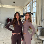 Zipper knit - mørk brun