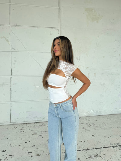 Lucy lace top - white