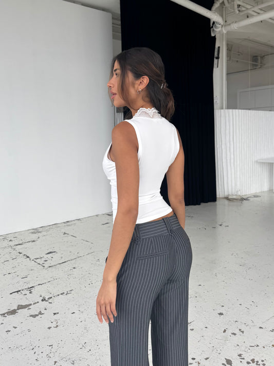 Lucia basic lace top - hvid
