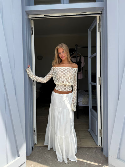 Athena Lace Top - Creme