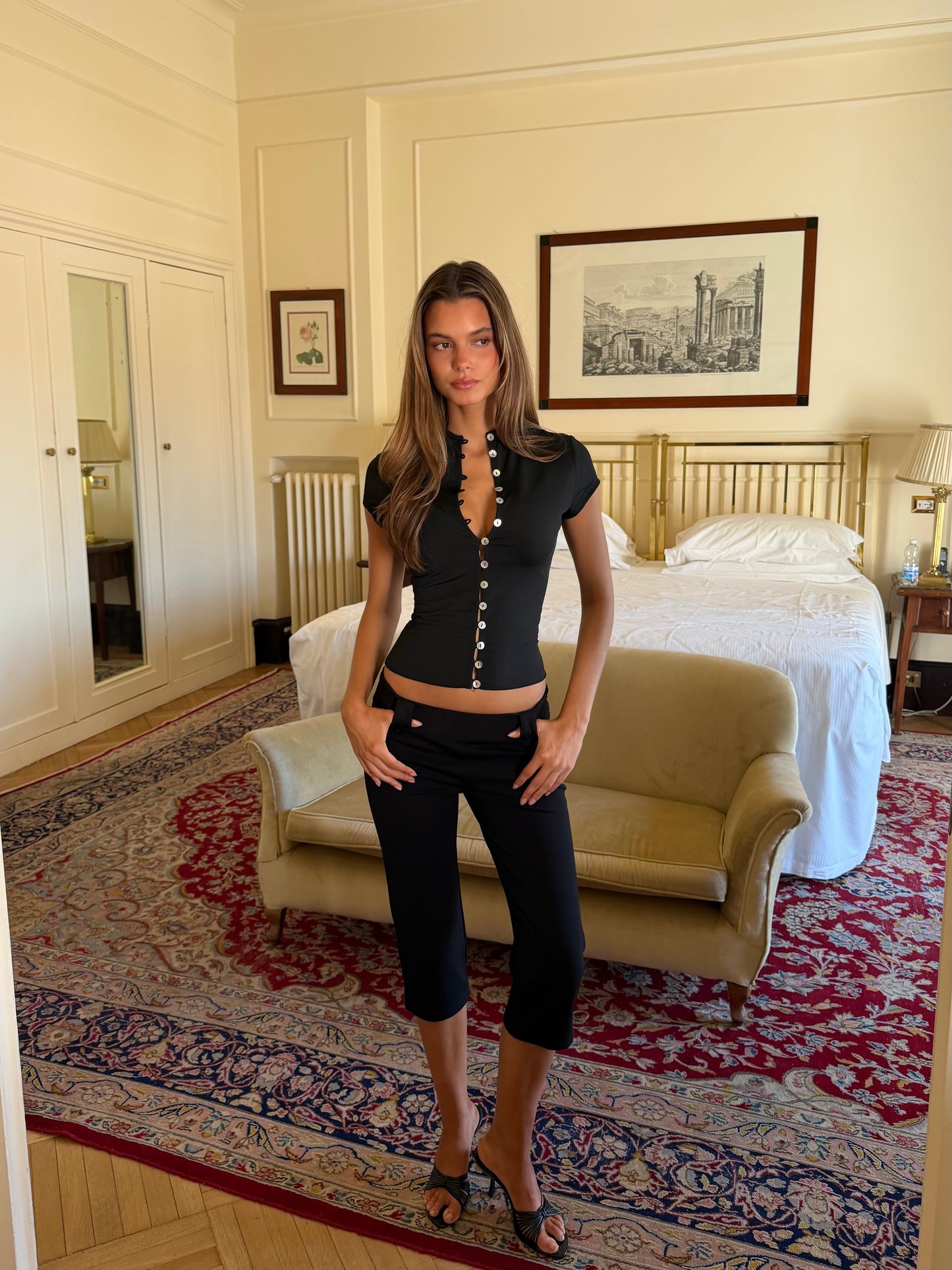 Pearl button top - sort