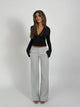 Vera Wide low waist bukser - hellgrau
