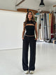 Lina low waist - Schwarz gestreift