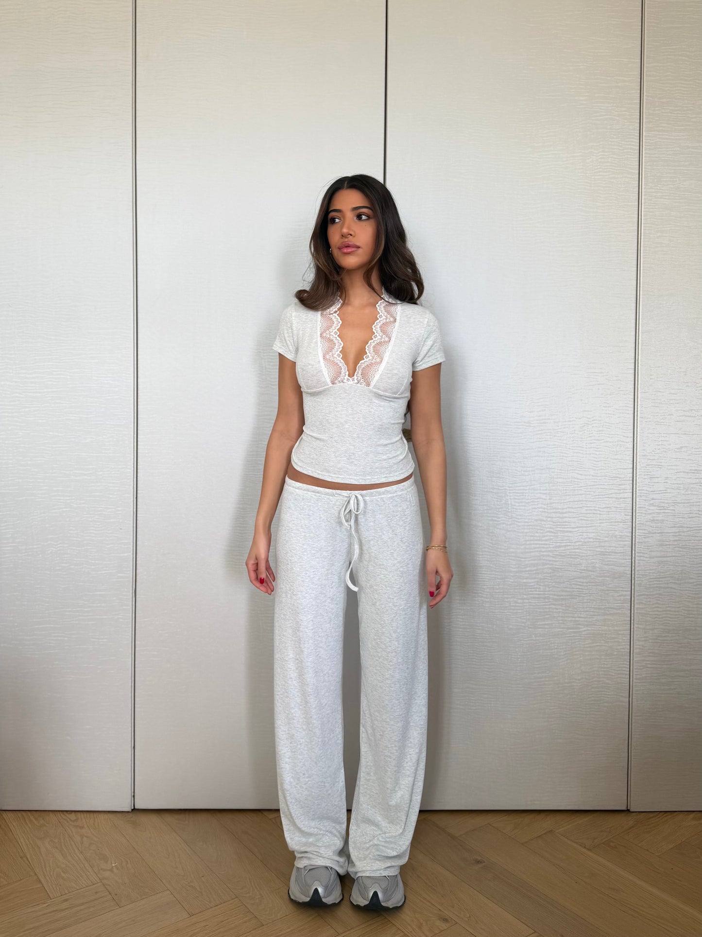 Lucia rib tee - lys grå
