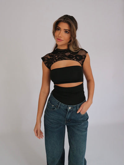 Lucy Lace Top - Black