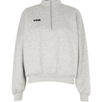 VDB zipper sweatshirt - lys grå (mørk blå logo)